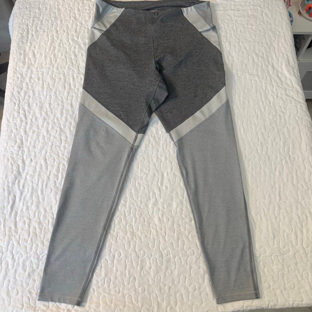 OLD NAVY WOMEN GRAY ATHLETIC ACTIVE XL GO DRY LEGGINGS STRETCH EXERCISE YOGA GYM
